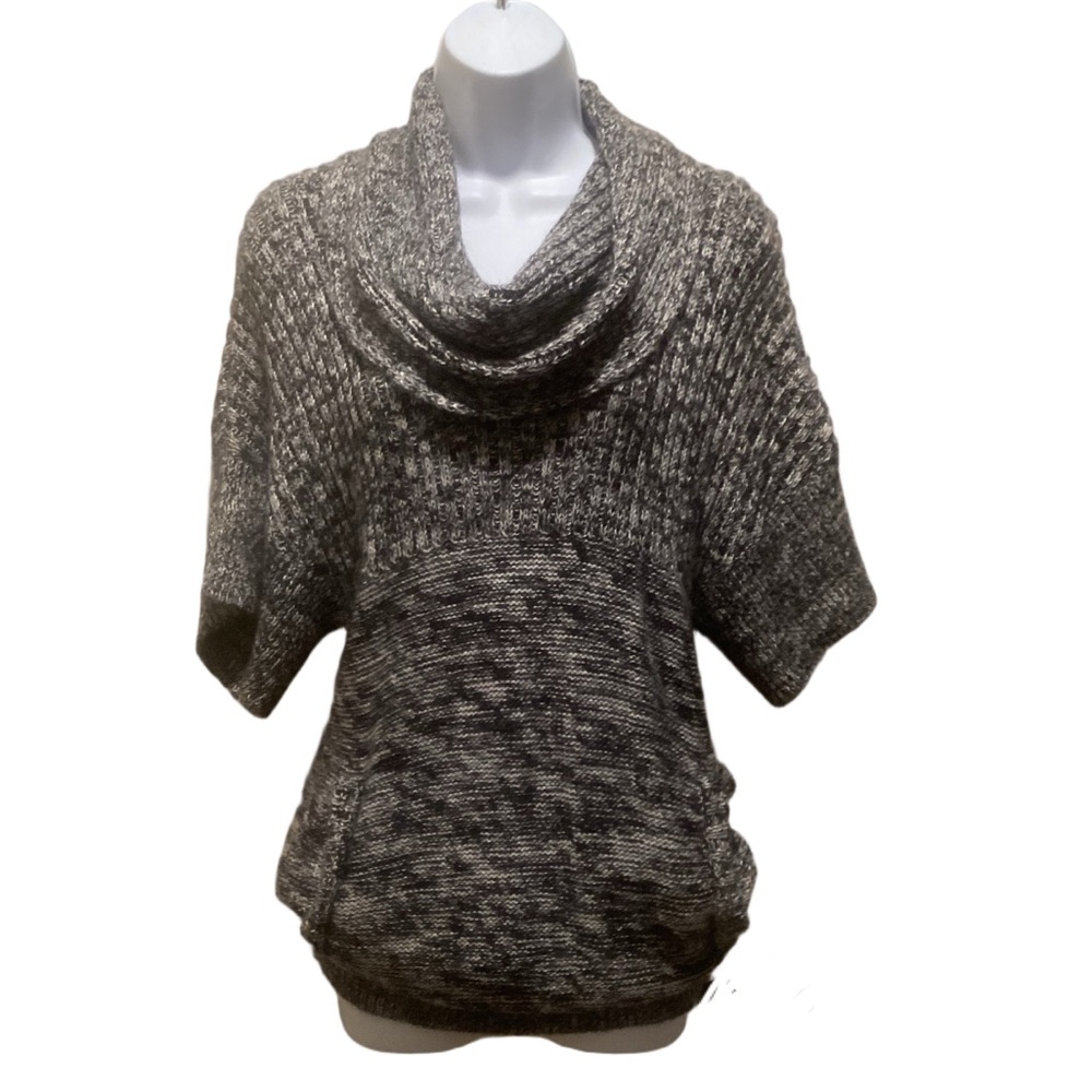 DKNYC Cowl neck oversized pullover black/gray sweater. Size S.